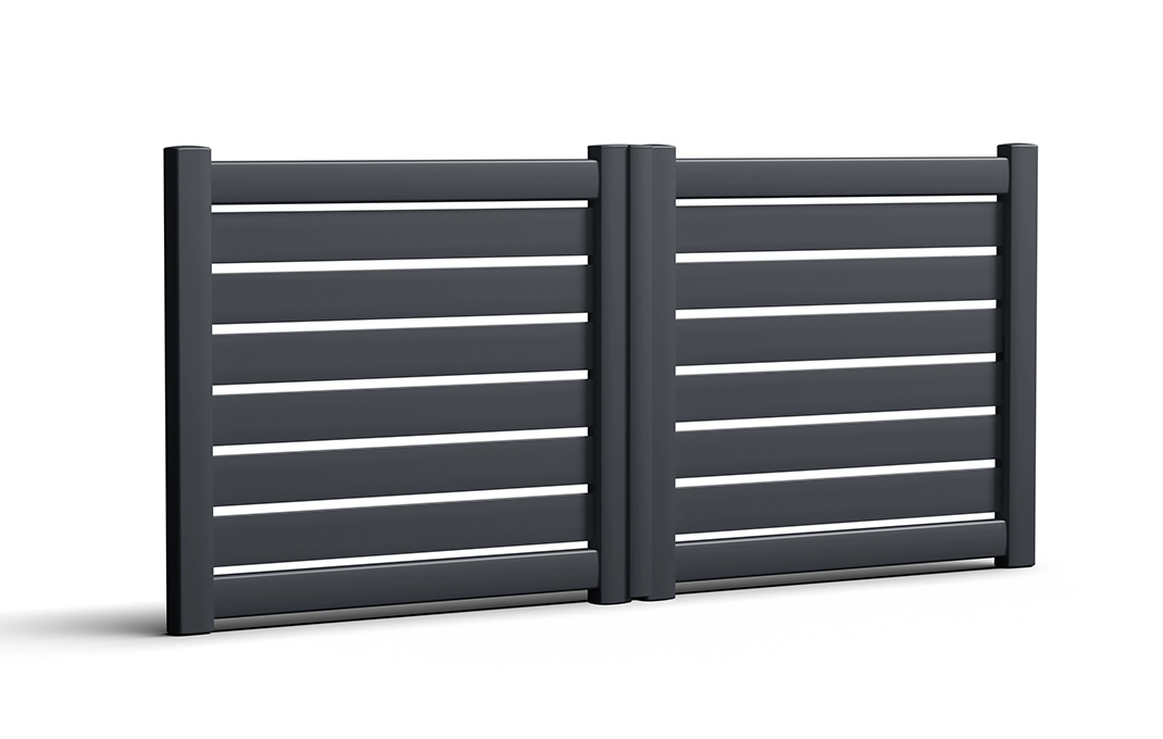 portail en aluminium souffrière battant noir mat Prefalu