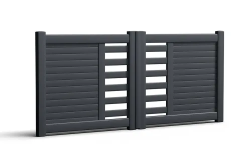 portail en aluminium stano battant noir mat Prefalu