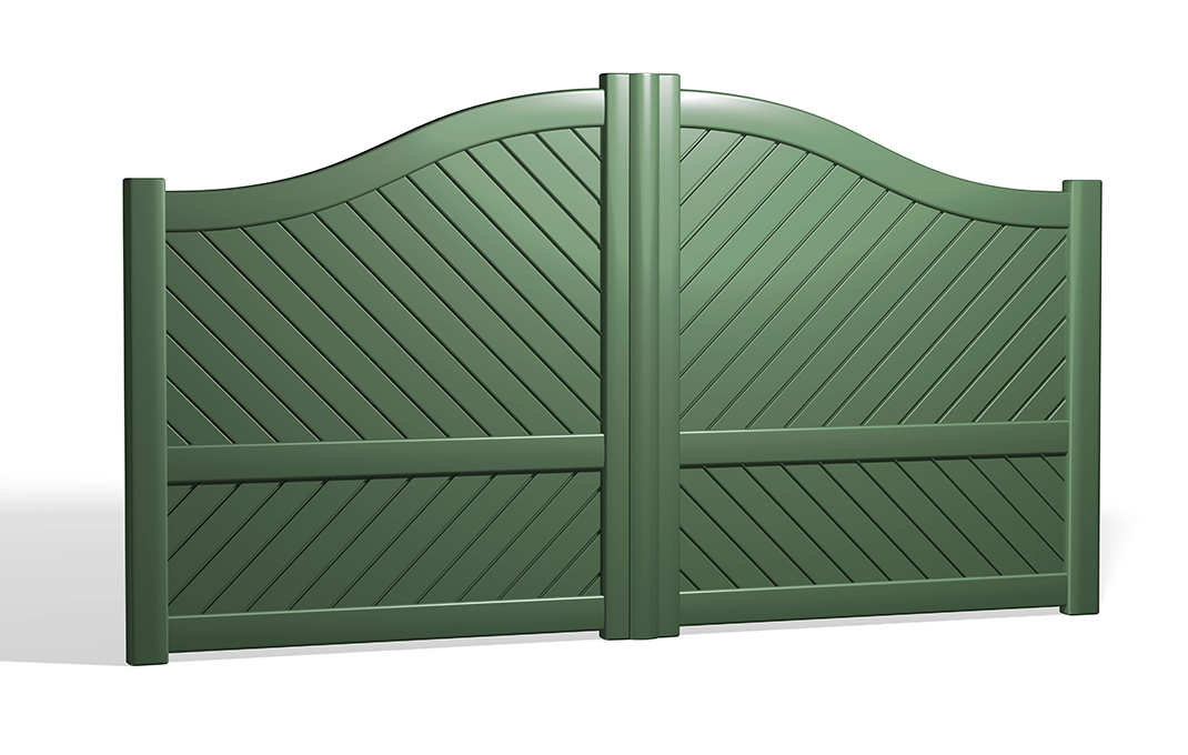 portail en aluminium aspiring battant vert Prefalu