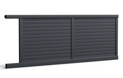 portail en aluminium brevent coulissant noir Prefalu