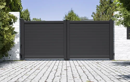 portail en aluminium brevent battant noir Prefalu