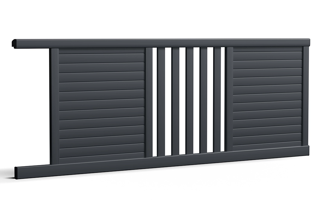 portail en aluminium pamir coulissant noir mat Prefalu