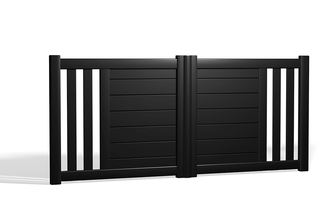 portail en aluminium ventron battant noir mat Prefalu