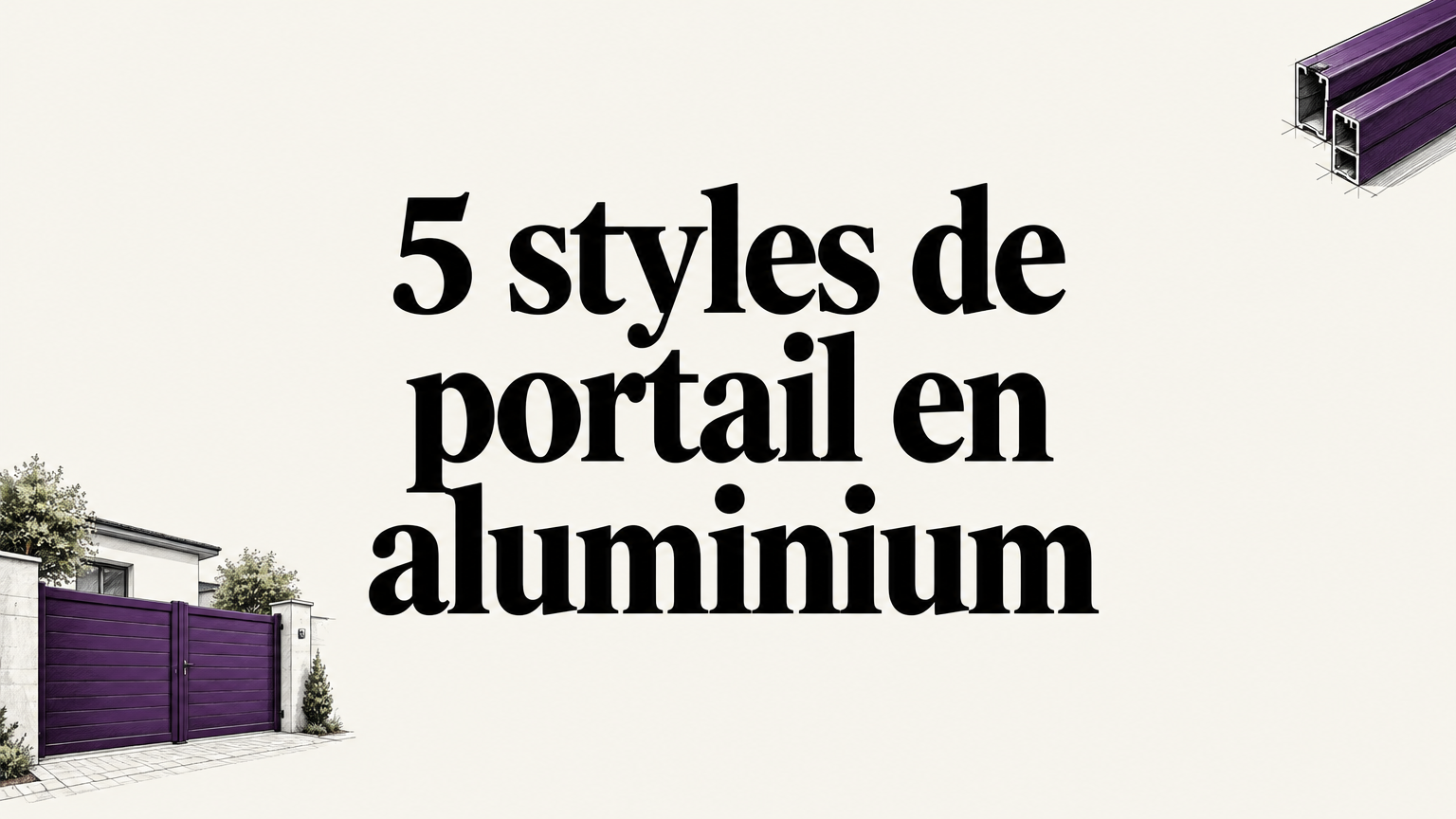 Portail battant plein en aluminium devant une maison contemporaine