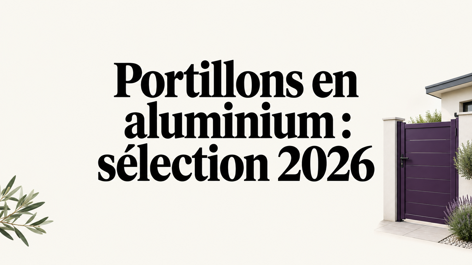 Portillon en aluminium sur mesure dans l’entrée d’une maison française, finition aubergine discrète